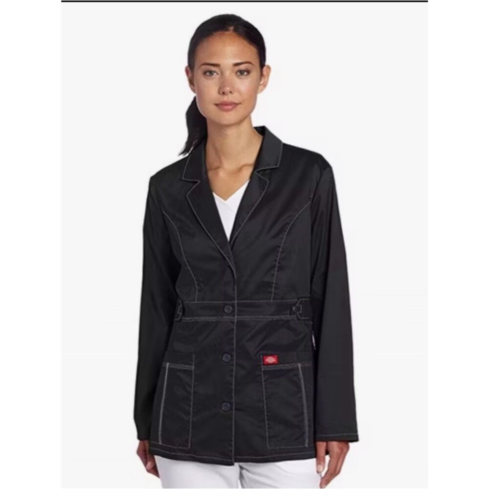 Dickies Women's Genflex 28 Inch Youtility Lab Coat black jacket top